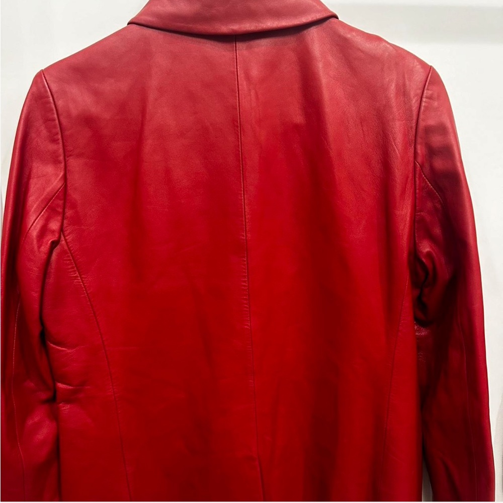Real Red Leather Jacket - Picture 2 of 4